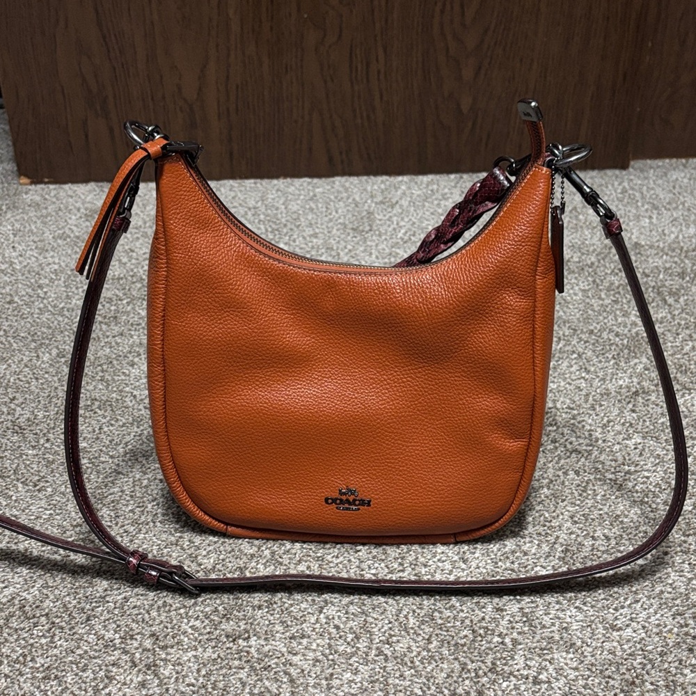 Coach Burnt Orange Leather Shoulder Bag